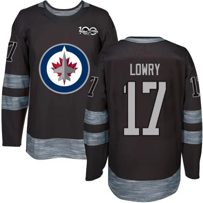 Men's Adam Lowry Winnipeg Jets 1917-2017 100th Anniversary Jersey - Black Authentic