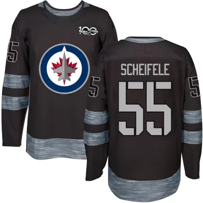 Men's Mark Scheifele Winnipeg Jets 1917-2017 100th Anniversary Jersey - Black Authentic