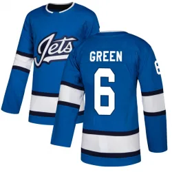 Men's Ted Green Winnipeg Jets Alternate Jersey - Blue Authentic