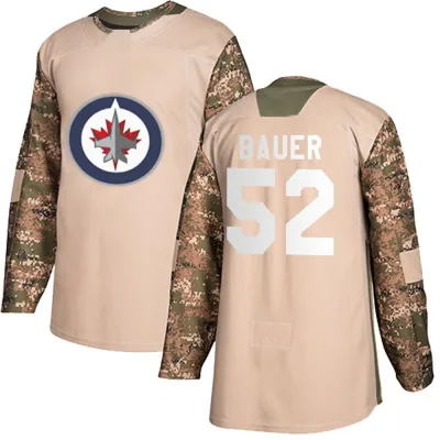 Men's Tyrel Bauer Winnipeg Jets Veterans Day Practice Jersey - Camo Authentic