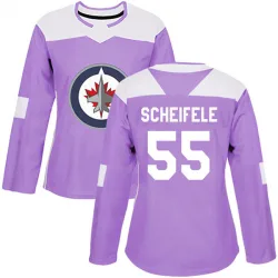 Women's Mark Scheifele Winnipeg Jets Fights Cancer Practice Jersey - Purple Authentic